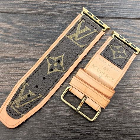 upcycled lv Apple Watch bands